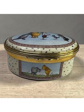 Halcyon Days Winnie The Pooh Astute & Helpful Bear Enamel Trinket Box